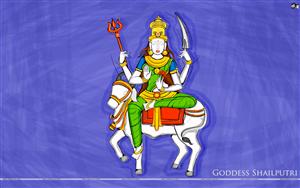 Goddess Shailputri - a manifestation of the Hindu goddess, Durga and the first Navadurga